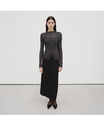 TIF SUEDE H-LINE LONG SKIRT_2COLORS
