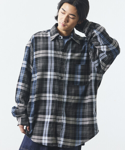 NAUTICA(ノーティカ)の「NAUTICA/ノーティカ リラックスフィット ヘビーフランネル チェックシャツ(シャツ/ブラウス・メンズ・グリーン/チャコールグレー/オリーブ・LARGE/X-LARGE/MEDIUM)」の1枚目の写真