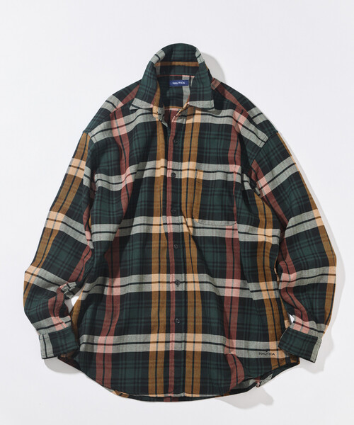 NAUTICA(ノーティカ)の「NAUTICA/ノーティカ リラックスフィット ヘビーフランネル チェックシャツ(シャツ/ブラウス・メンズ・グリーン/チャコールグレー/オリーブ・LARGE/X-LARGE/MEDIUM)」の3枚目の写真