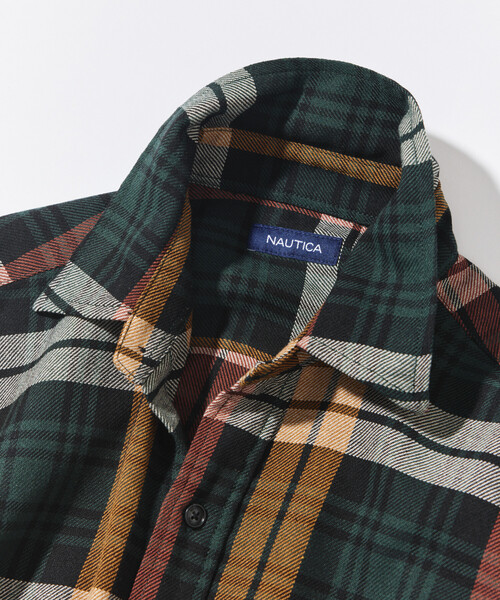 NAUTICA(ノーティカ)の「NAUTICA/ノーティカ リラックスフィット ヘビーフランネル チェックシャツ(シャツ/ブラウス・メンズ・グリーン/チャコールグレー/オリーブ・LARGE/X-LARGE/MEDIUM)」の7枚目の写真