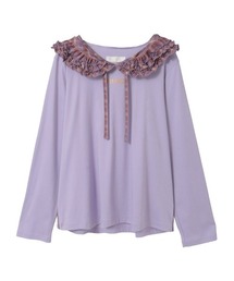 【高級】PINK HOUSE ピンクハウス カットソー 半袖 フリル パープル PINK HOUSE｜ピンクハウスのTシャツ/カットソー（パープル/紫色系