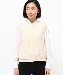 LBC | コットンリネンスラブ後ろ開きベスト(ベスト)