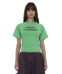 バットスリーブ ILTプリンテッドTシャツ_ネオングリーン