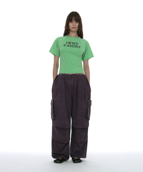 PARTIMENTO WOMEN(パルティメントウィメン)の「バットスリーブ ILTプリンテッドTシャツ_ネオングリーン(Tシャツ/カットソー・レディース・その他・SMALL/LARGE)」の2枚目の写真
