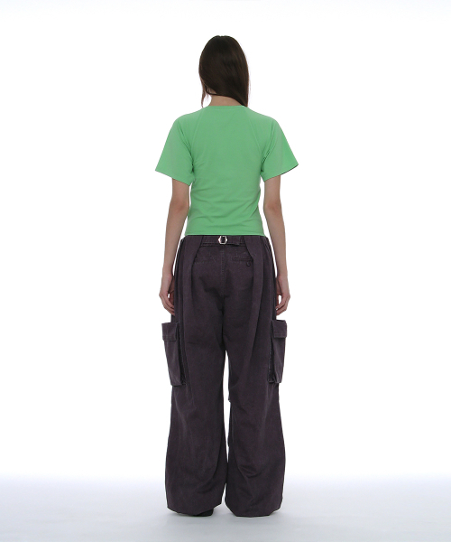 PARTIMENTO WOMEN(パルティメントウィメン)の「バットスリーブ ILTプリンテッドTシャツ_ネオングリーン(Tシャツ/カットソー・レディース・その他・SMALL/LARGE)」の4枚目の写真