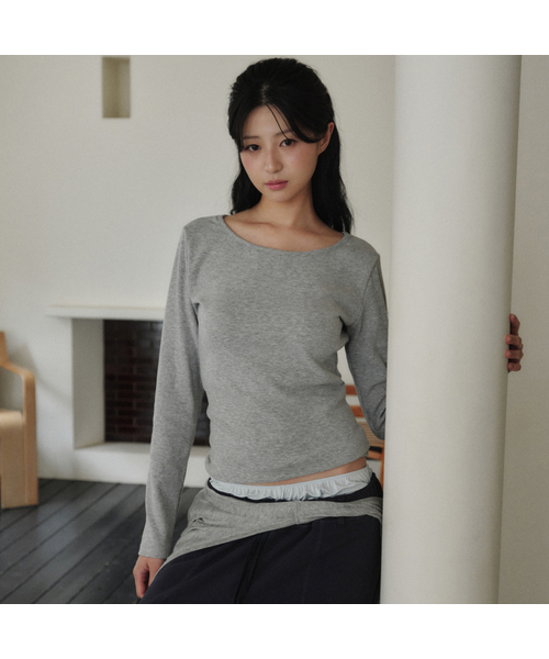 8FTER(エフター)の「SOPH. ソフトリップノーブラティ - 2Colors(Tシャツ/カットソー・レディース・ライトグレー/アイボリー・SMALL/MEDIUM/LARGE)」の2枚目の写真