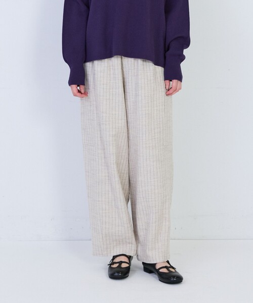 conges payes ADIEU TRISTESSE(コンジェ ペイエ アデュートリステス)の「コットンリネンスラブイージーパンツ(その他パンツ・レディース・ベージュ系その他/ピンク/グレー/ブラック系その他・38)」の5枚目の写真