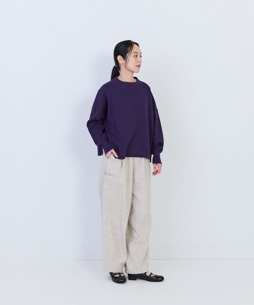 conges payes ADIEU TRISTESSE(コンジェ ペイエ アデュートリステス)の「コットンリネンスラブイージーパンツ(その他パンツ・レディース・ベージュ系その他/ピンク/グレー/ブラック系その他・38)」の6枚目の写真