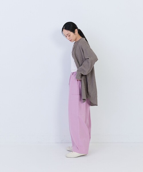 conges payes ADIEU TRISTESSE(コンジェ ペイエ アデュートリステス)の「コットンリネンスラブイージーパンツ(その他パンツ・レディース・ベージュ系その他/ピンク/グレー/ブラック系その他・38)」の10枚目の写真