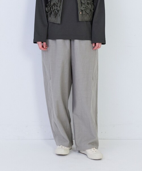conges payes ADIEU TRISTESSE(コンジェ ペイエ アデュートリステス)の「コットンリネンスラブイージーパンツ(その他パンツ・レディース・ベージュ系その他/ピンク/グレー/ブラック系その他・38)」の11枚目の写真