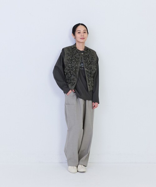 conges payes ADIEU TRISTESSE(コンジェ ペイエ アデュートリステス)の「コットンリネンスラブイージーパンツ(その他パンツ・レディース・ベージュ系その他/ピンク/グレー/ブラック系その他・38)」の12枚目の写真