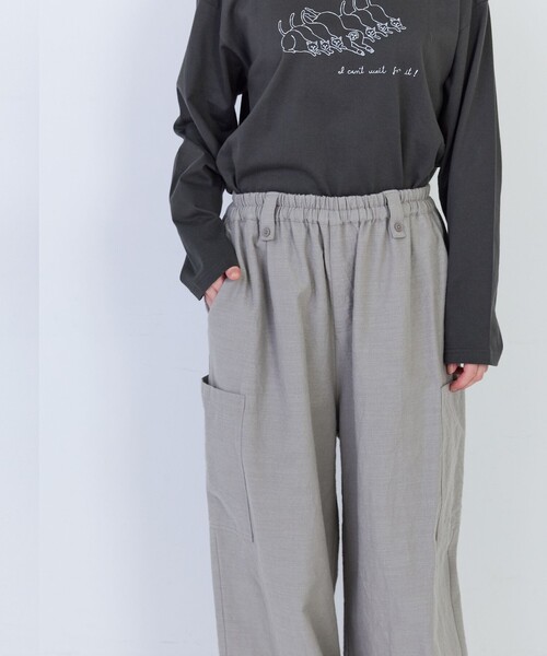 conges payes ADIEU TRISTESSE(コンジェ ペイエ アデュートリステス)の「コットンリネンスラブイージーパンツ(その他パンツ・レディース・ベージュ系その他/ピンク/グレー/ブラック系その他・38)」の18枚目の写真