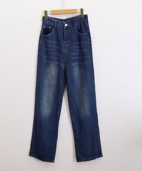 Miniministore(ミニミニストア)の「ハイウエストデニムパンツ ジーンズ 美脚(デニムパンツ・レディース・インディゴブルー/アイボリー・L/S/XL/M)」の15枚目の写真
