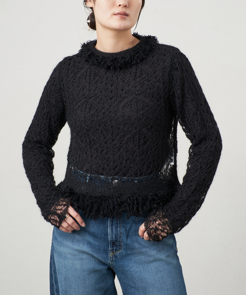 IENA(イエナ)の「enrica/エンリカ MOHAIR KNIT ニット KNIT289(ニット/セーター・レディース・ブラック・FREE)」の1枚目の写真