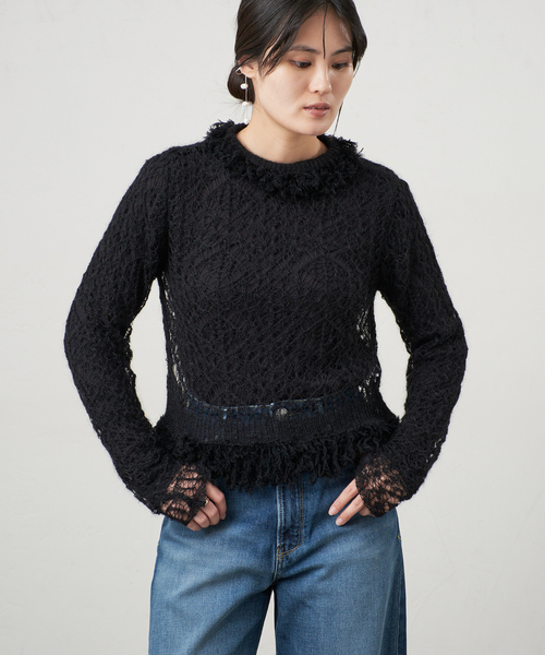 IENA(イエナ)の「enrica/エンリカ MOHAIR KNIT ニット KNIT289(ニット/セーター・レディース・ブラック・FREE)」の2枚目の写真