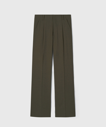 TAILLE（タイレ）の「GALA PLEATED WIDE-LEG TROUSERS DARK CEDAR（スラックス）」