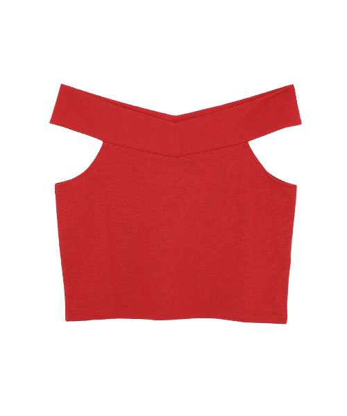 Luz Llena (philter)（ラズレナ　フィルター）の「[もっちり柔らかポンチ素材]オフショルダートップス（Tシャツ/カットソー・レディース・ネイビー/イエロー/ブラック/オフホワイト/ブルー/ピンク/レッド・LARGE/MEDIUM）」の7枚目の写真