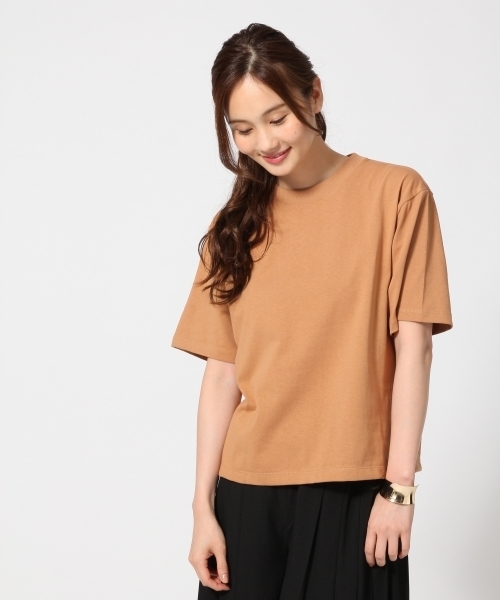 GLOBAL WORK（グローバルワーク）の「コットンBOXTシャツ半袖/723975（Tシャツ/カットソー・レディース・オフホワイト/ブラウン/ホワイト/ブラック・SMALL/LARGE/MEDIUM）」の4枚目の写真