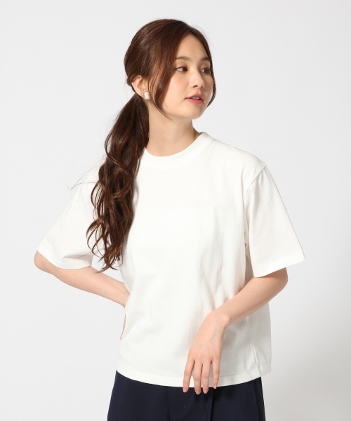GLOBAL WORK（グローバルワーク）の「コットンBOXTシャツ半袖/723975（Tシャツ/カットソー・レディース・オフホワイト/ブラウン/ホワイト/ブラック・SMALL/LARGE/MEDIUM）」の14枚目の写真