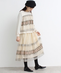 bulle de savon | ＊チュール教会刺繍　ギャザースカート(スカート)