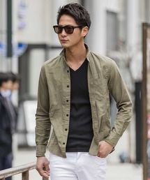 A.S.M | 【BITTER7月号掲載商品】麻シャンブレ－シャツ（衿ワイヤ－）(シャツ/ブラウス)