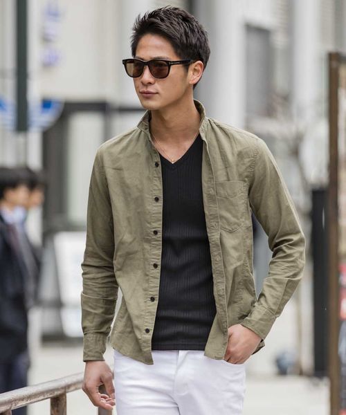 A.S.M(エーエスエム)の「【雑誌掲載商品】麻シャンブレ-シャツ(衿ワイヤ-)(シャツ/ブラウス・メンズ・ブルー/ネイビー/ホワイト/サックスブルー/ライトピンク/ブラック/カーキ/グレー/オレンジ・50/48/52)」の5枚目の写真