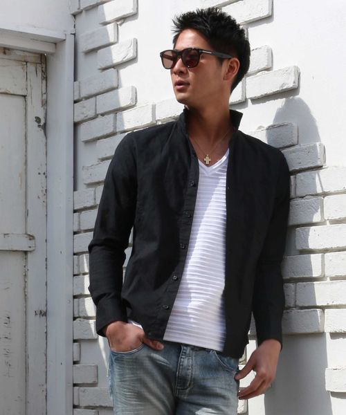 A.S.M(エーエスエム)の「【雑誌掲載商品】麻シャンブレ-シャツ(衿ワイヤ-)(シャツ/ブラウス・メンズ・ブルー/ネイビー/ホワイト/サックスブルー/ライトピンク/ブラック/カーキ/グレー/オレンジ・50/48/52)」の3枚目の写真