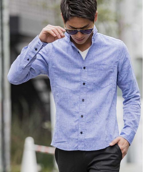 A.S.M(エーエスエム)の「【雑誌掲載商品】麻シャンブレ-シャツ(衿ワイヤ-)(シャツ/ブラウス・メンズ・ブルー/ネイビー/ホワイト/サックスブルー/ライトピンク/ブラック/カーキ/グレー/オレンジ・50/48/52)」の11枚目の写真