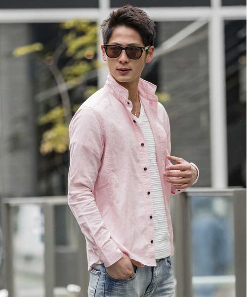 A.S.M(エーエスエム)の「【雑誌掲載商品】麻シャンブレ-シャツ(衿ワイヤ-)(シャツ/ブラウス・メンズ・ブルー/ネイビー/ホワイト/サックスブルー/ライトピンク/ブラック/カーキ/グレー/オレンジ・50/48/52)」の16枚目の写真