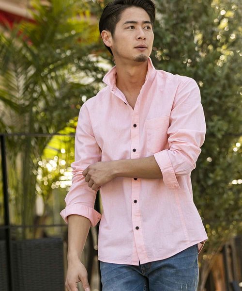 A.S.M(エーエスエム)の「【雑誌掲載商品】麻シャンブレ-シャツ(衿ワイヤ-)(シャツ/ブラウス・メンズ・ブルー/ネイビー/ホワイト/サックスブルー/ライトピンク/ブラック/カーキ/グレー/オレンジ・50/48/52)」の9枚目の写真