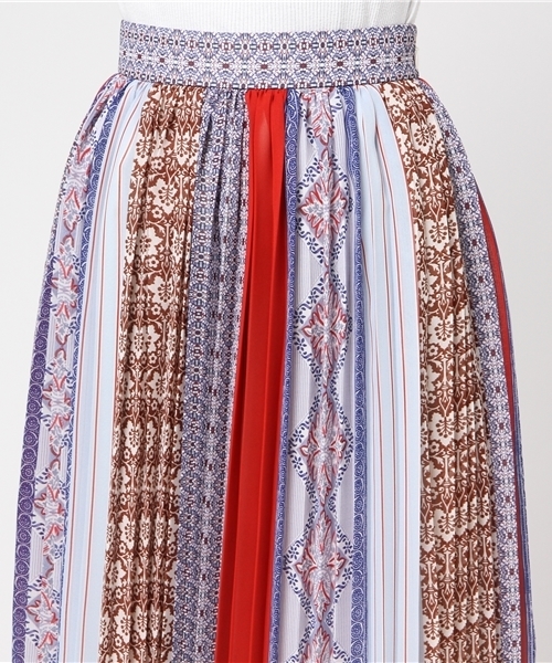 UNITED TOKYO（ユナイテッドトウキョウ）の「ミスティックパターンプリーツスカート（スカート・レディース・グリーン/レッド・1）」の6枚目の写真