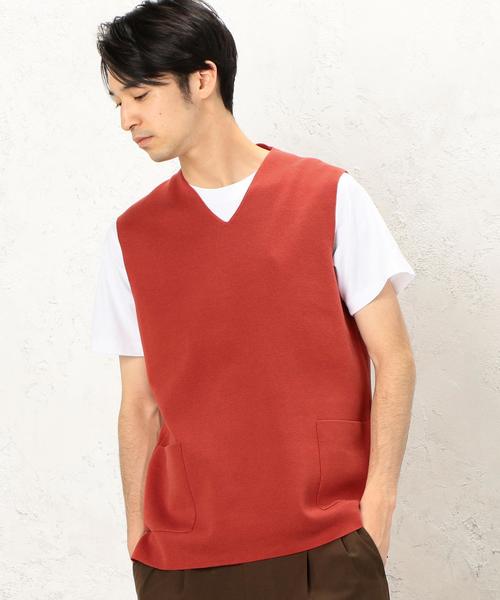 green label relaxing（グリーンレーベルリラクシング）の「KC MILANO/RIB ポケット Vネック ベスト ◆（ベスト・メンズ・グレー/レッド/ネイビー・MEDIUM/LARGE/SMALL）」の3枚目の写真