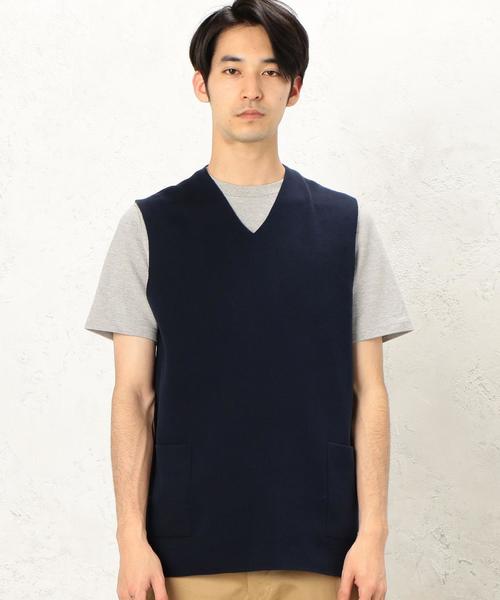green label relaxing（グリーンレーベルリラクシング）の「KC MILANO/RIB ポケット Vネック ベスト ◆（ベスト・メンズ・グレー/レッド/ネイビー・MEDIUM/LARGE/SMALL）」の5枚目の写真