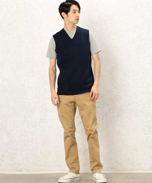 green label relaxing（グリーンレーベルリラクシング）の「KC MILANO/RIB ポケット Vネック ベスト ◆（ベスト・メンズ・グレー/レッド/ネイビー・MEDIUM/LARGE/SMALL）」の7枚目の写真