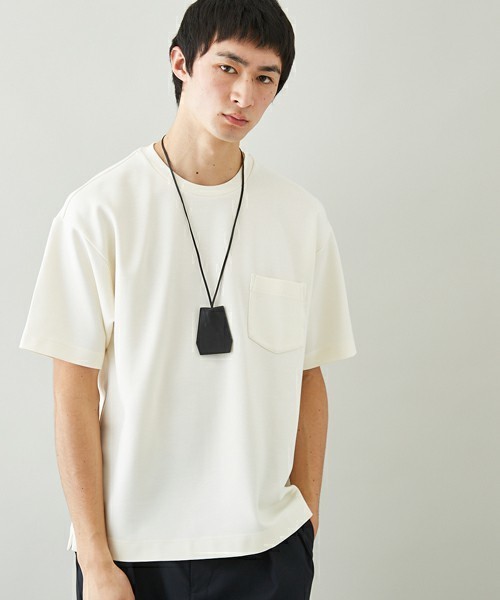 STUDIOUS（ステュディオス）の「【STUDIOUS】シルケットダンボール オーバーT（Tシャツ/カットソー・メンズ・ネイビー/ベージュ/ホワイト/バーガンディー/ピンク・3/2/1）」の2枚目の写真