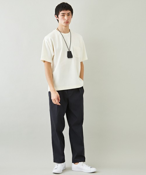 STUDIOUS（ステュディオス）の「【STUDIOUS】シルケットダンボール オーバーT（Tシャツ/カットソー・メンズ・ネイビー/ベージュ/ホワイト/バーガンディー/ピンク・3/2/1）」の10枚目の写真