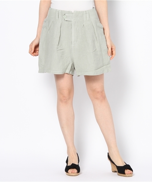 Kastane(カスタネ)の「タックショートパンツ(その他パンツ・レディース・ブラック/ベージュ/ピンク/グリーン・1/2)」の1枚目の写真