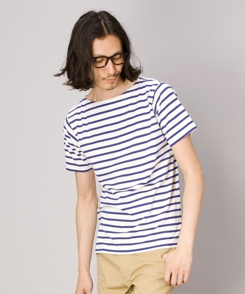 BEAUTY&YOUTH UNITED ARROWS（ビューティーアンドユースユナイテッドアローズ）の「B&Y バスク シャツ S/SL◆（Tシャツ/カットソー・メンズ・ホワイト/ネイビー/その他1・SMALL/MEDIUM/LARGE/X-LARGE）」の2枚目の写真