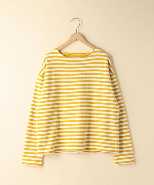 coen（コーエン）の「ボーダーボートネックプルオーバー（Tシャツ/カットソー・レディース・ネイビー/ライトブルー/イエロー/ピンク・LARGE/MEDIUM）」の4枚目の写真