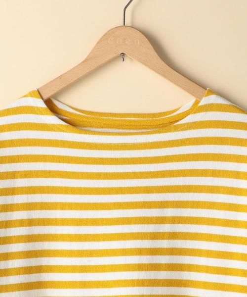 coen（コーエン）の「ボーダーボートネックプルオーバー（Tシャツ/カットソー・レディース・ネイビー/ライトブルー/イエロー/ピンク・LARGE/MEDIUM）」の6枚目の写真