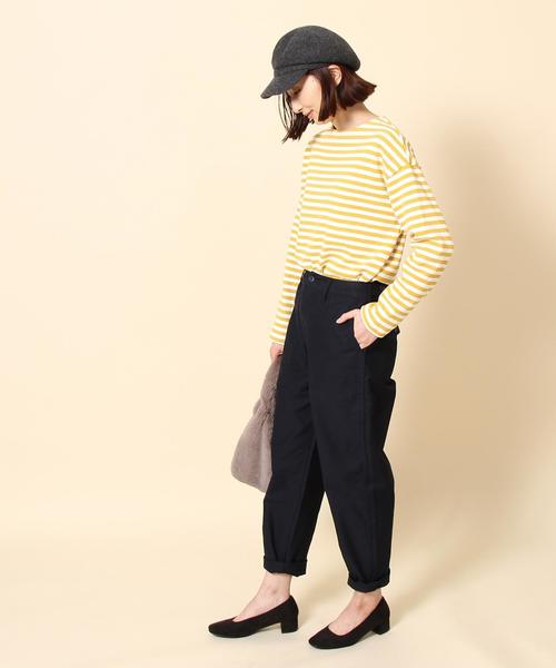 coen（コーエン）の「ボーダーボートネックプルオーバー（Tシャツ/カットソー・レディース・ネイビー/ライトブルー/イエロー/ピンク・LARGE/MEDIUM）」の13枚目の写真