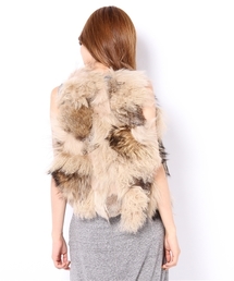 goa リアルミックスファーベスト 天然ファー ジレ アースカラー Fサイズ goa リアルミックスファーベスト 天然ファー ジレ アースカラー F