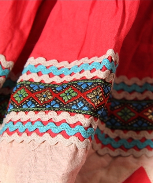 BEAMS BOY（ビームスボーイ）の「O.ﾈｲﾃｨﾌﾞS MID（スカート・レディース・カーキ/レッド・ONE SIZE）」の8枚目の写真