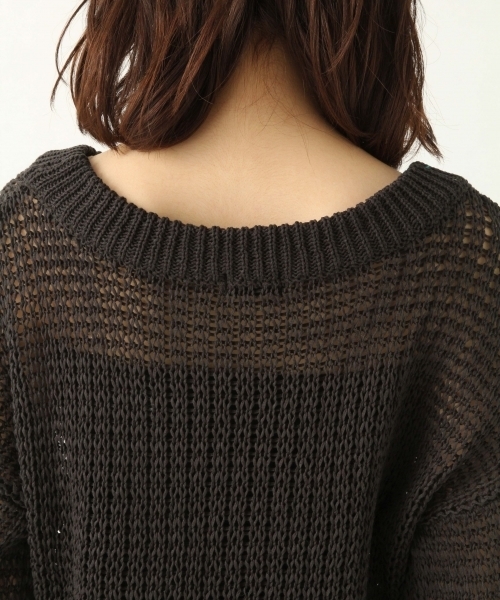 A part by(アパートバイ)の「3GCスカシボートネックPO6S 790023(ニット/セーター・レディース・スミクロ/ライトブルー/ベージュ・FREE)」の13枚目の写真