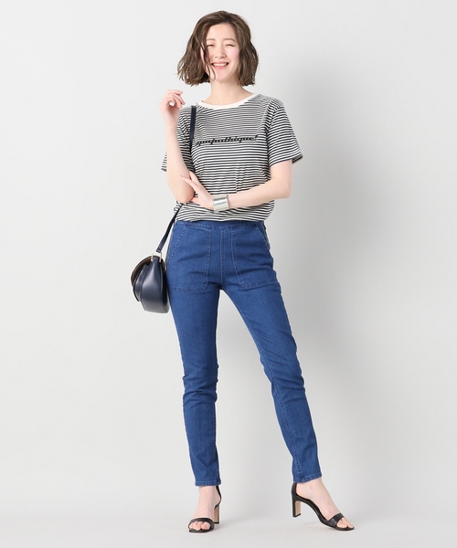 IENA（イエナ）の「SympathiqueロゴTシャツ◆（Tシャツ/カットソー・レディース・ホワイト/ネイビー・FREE）」の5枚目の写真