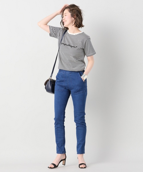 IENA（イエナ）の「SympathiqueロゴTシャツ◆（Tシャツ/カットソー・レディース・ホワイト/ネイビー・FREE）」の4枚目の写真