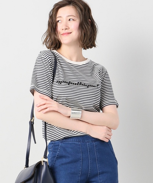 IENA（イエナ）の「SympathiqueロゴTシャツ◆（Tシャツ/カットソー・レディース・ホワイト/ネイビー・FREE）」の15枚目の写真