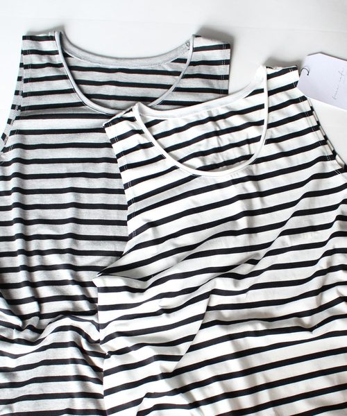 antiqua（アンティカ）の「ボーダータンクトップ（タンクトップ・メンズ・ブラック×グレー/ホワイト×ブラック・L/M/XL）」の3枚目の写真