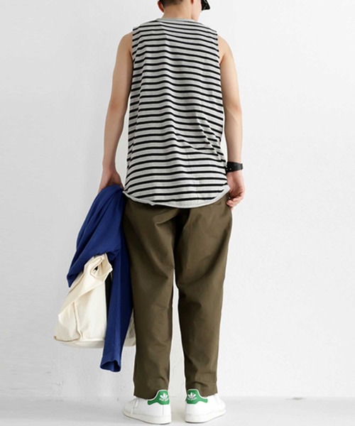 antiqua（アンティカ）の「ボーダータンクトップ（タンクトップ・メンズ・ブラック×グレー/ホワイト×ブラック・L/M/XL）」の12枚目の写真