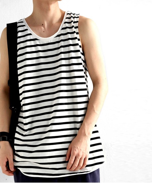 antiqua（アンティカ）の「ボーダータンクトップ（タンクトップ・メンズ・ブラック×グレー/ホワイト×ブラック・L/M/XL）」の14枚目の写真